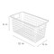 Smart Design Nestable Basket Organizer with Handles - Steel - 6 x 12 x 6 - White - Set of 4